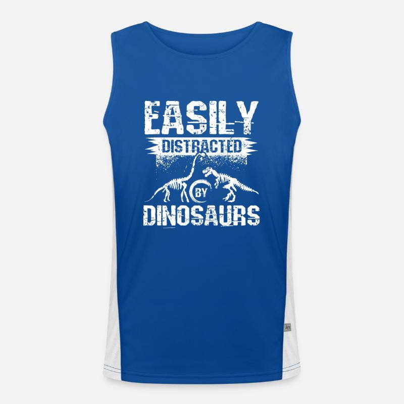 Paleontologist easily distracted by dinosaurs Funktionelles Kontrast-Tank Top für Männer 