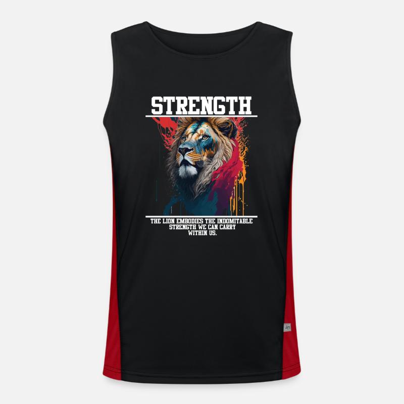 Lion's Strength Splash Funktionelles Kontrast-Tank Top für Männer
