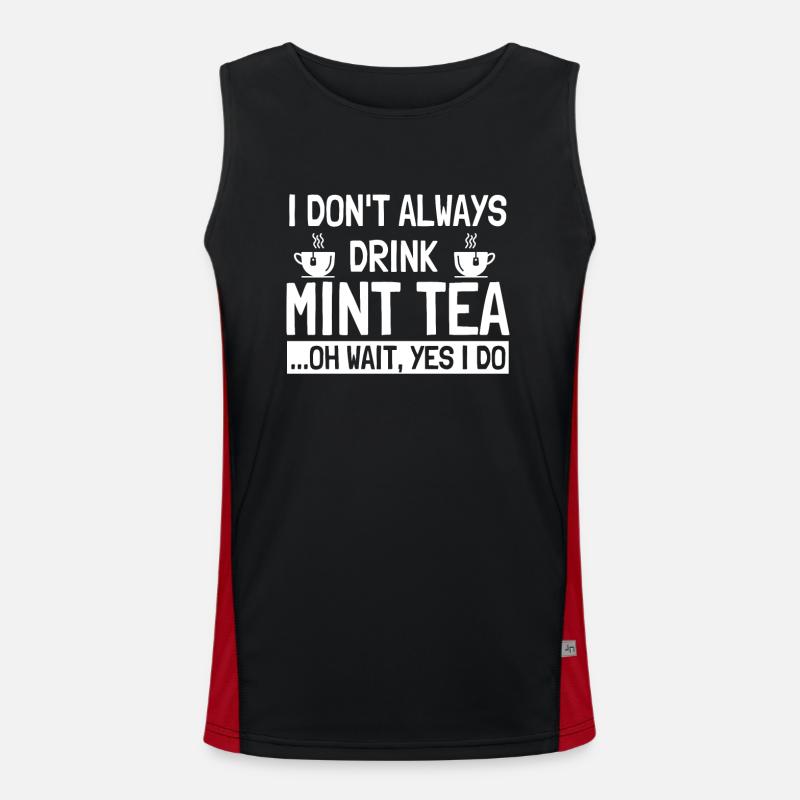 Great mint tea saying tea drinker humor Men's Functional Contrast Tank Top 