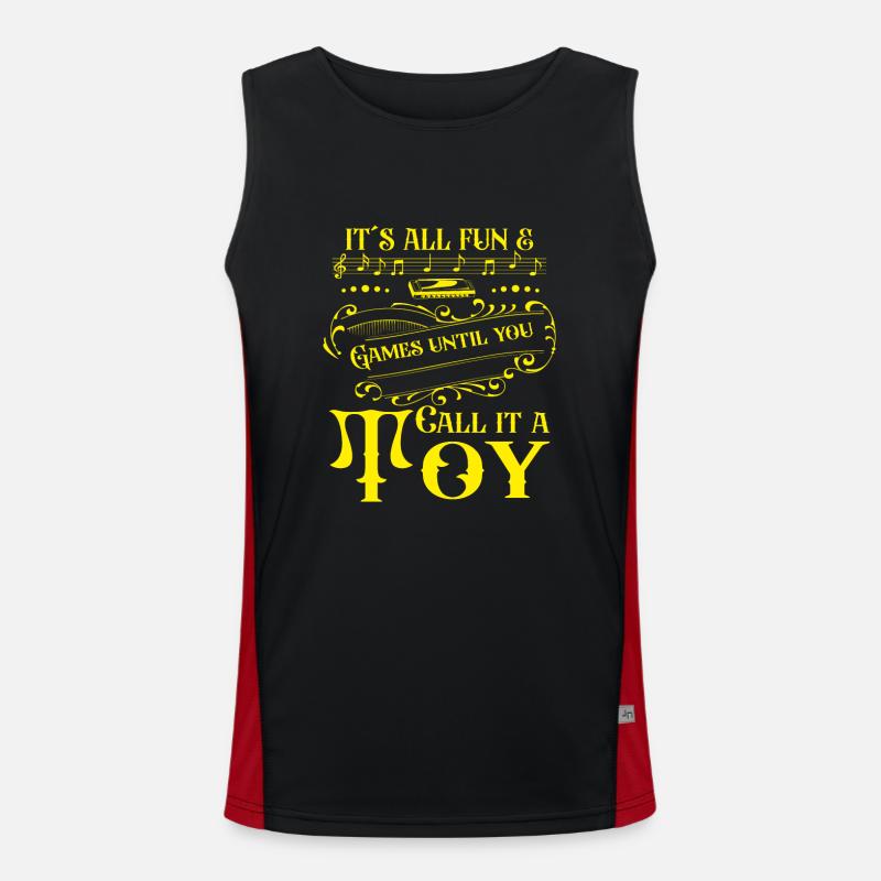 Harmonica Until You Call It Toy Harmonicist Gift Funktionelles Kontrast-Tank Top für Männer 
