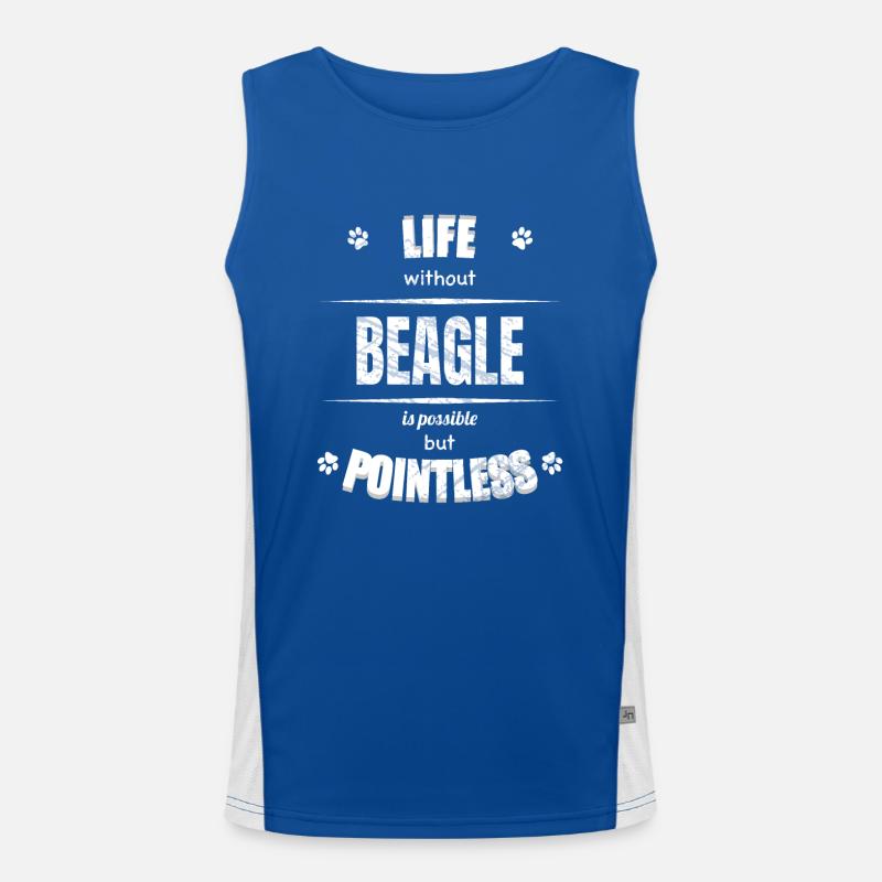 Life is possible but pointless - Beagle Funktionelles Kontrast-Tank Top für Männer 