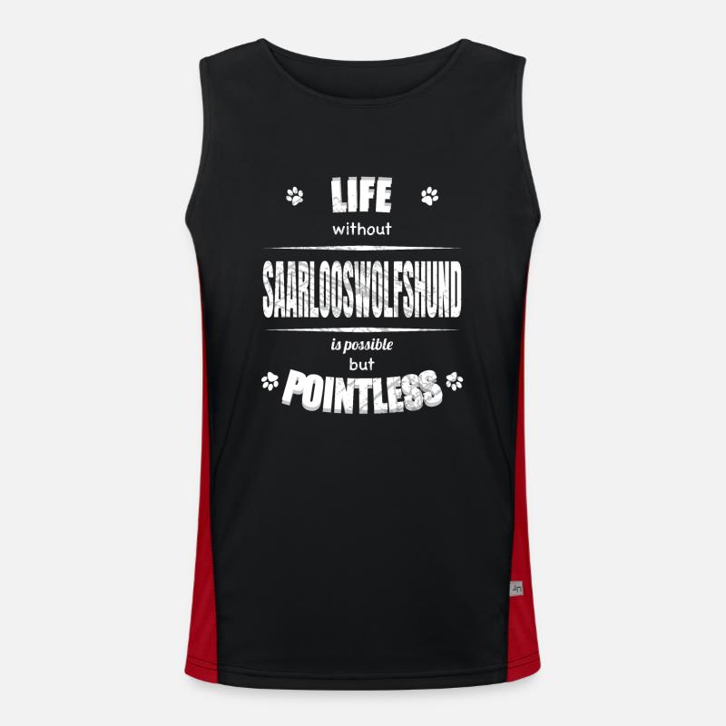 Life is possible but pointless - Saarlooswolfhound Men's Functional Contrast Tank Top 
