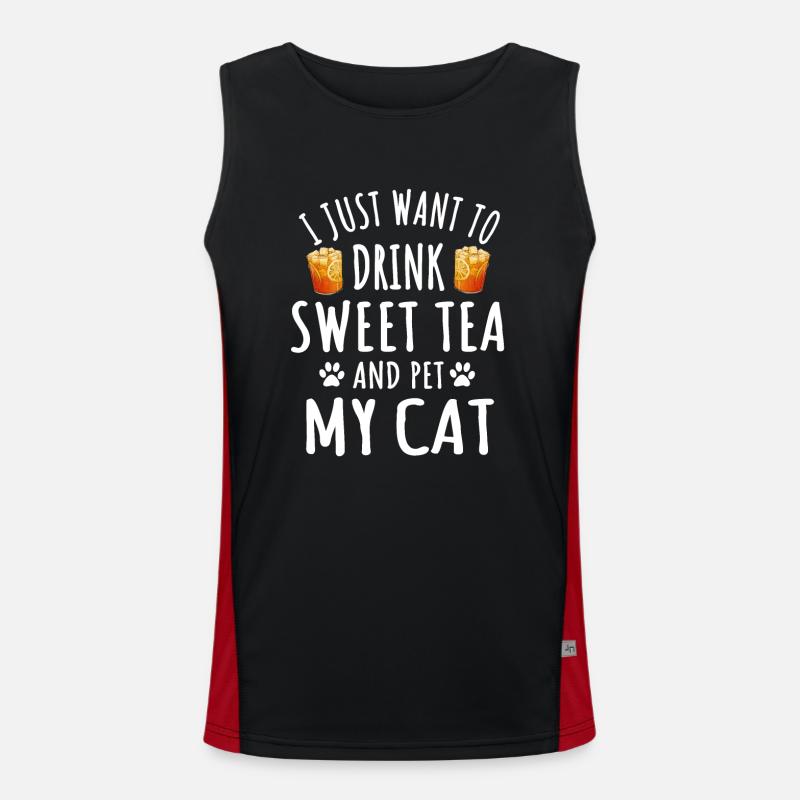 Sweet Tea and Cats Men's Functional Contrast Tank Top 
