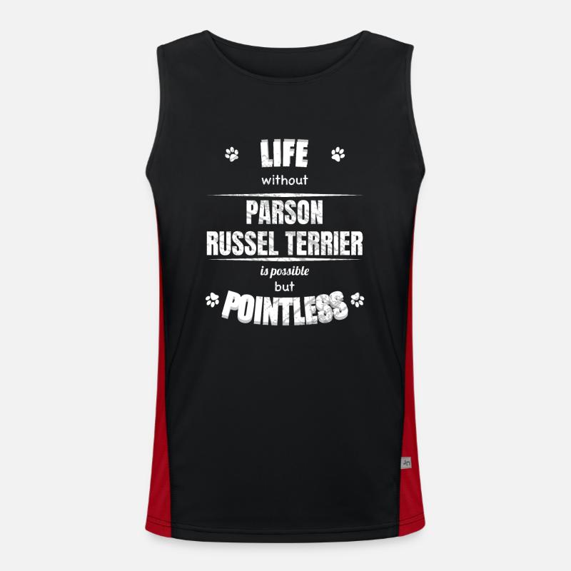Life is possible pointless - Parson Russel Terrier Funktionelles Kontrast-Tank Top für Männer 