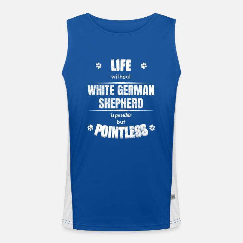 Life is possible pointless - White German Shepherd Funktionelles Kontrast-Tank Top für Männer 