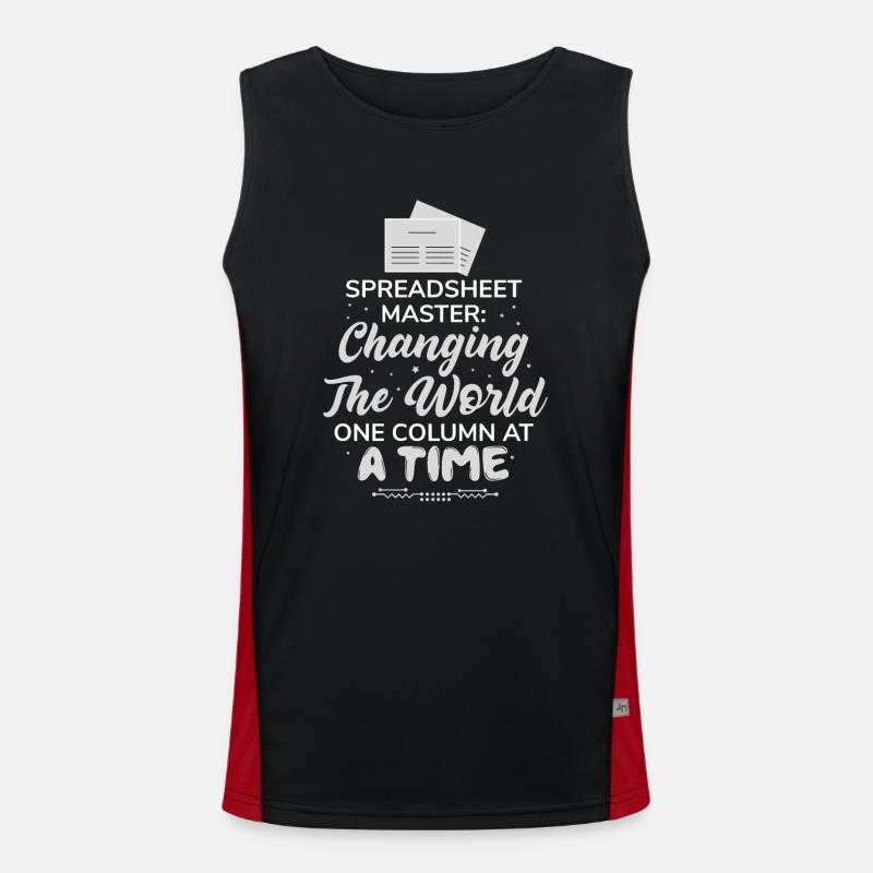 Spreadsheet Nerd Data Analyst - Men's Functional Contrast Tank Top - black/red