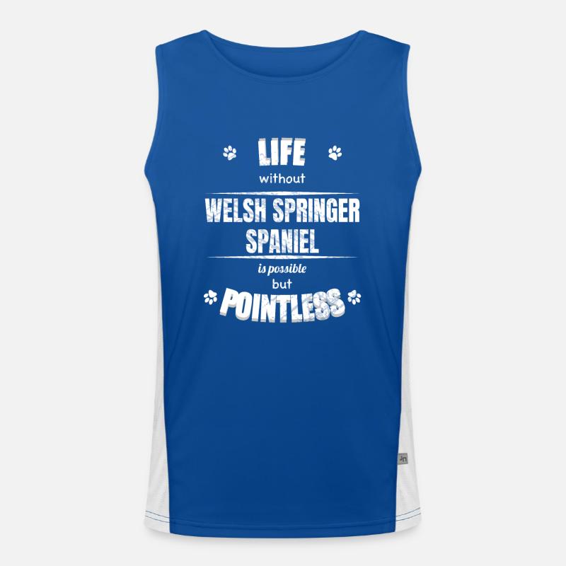 Life possible pointless - Welsh Springer Spaniel Men's Functional Contrast Tank Top 