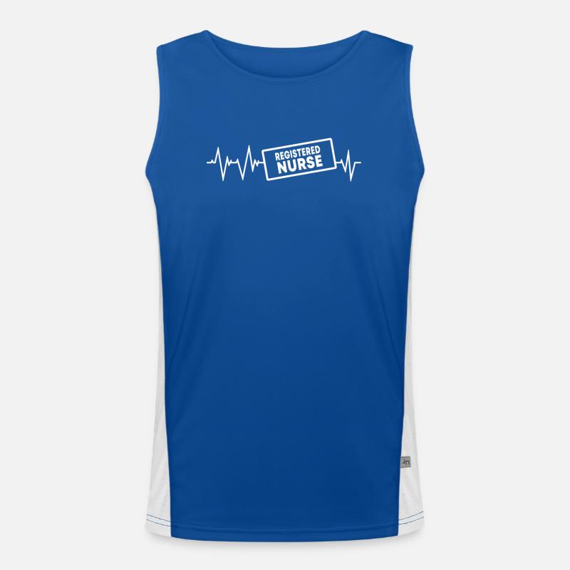 Examinierte Krankenschwester Herzschlag Funktionelles Kontrast-Tank Top für Männer 