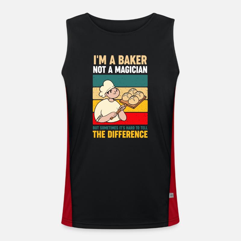 Ich bin ein Bäcker, kein Zauberer, der backt Funktionelles Kontrast-Tank Top für Männer 
