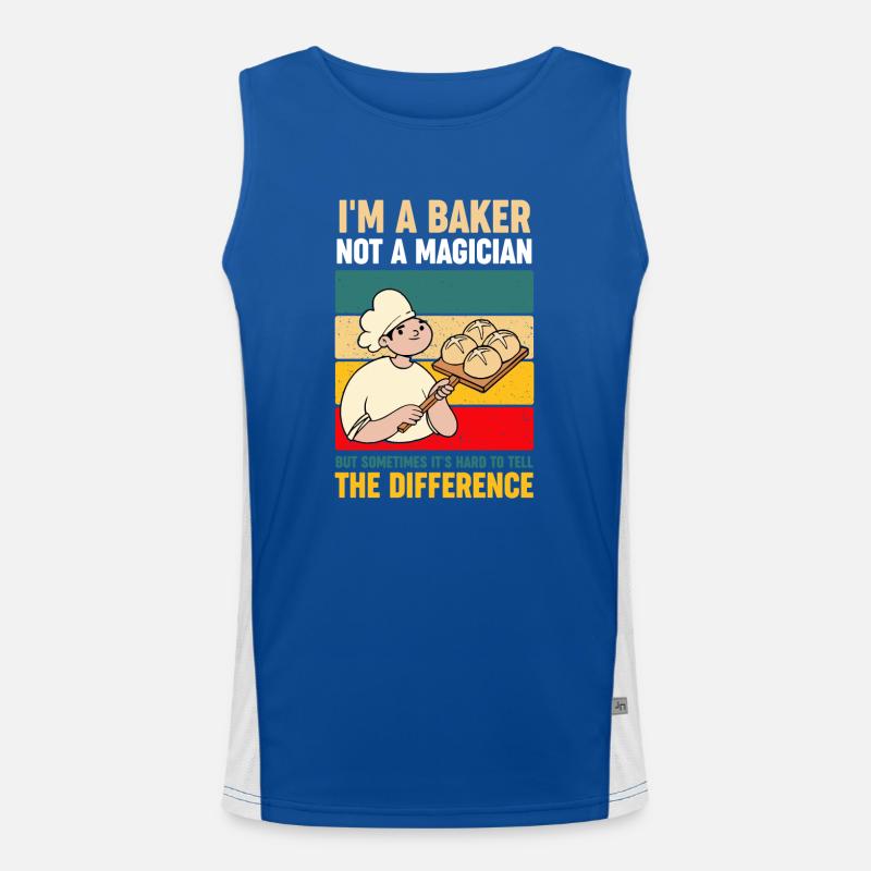 Ich bin ein Bäcker, kein Zauberer, der backt Funktionelles Kontrast-Tank Top für Männer 