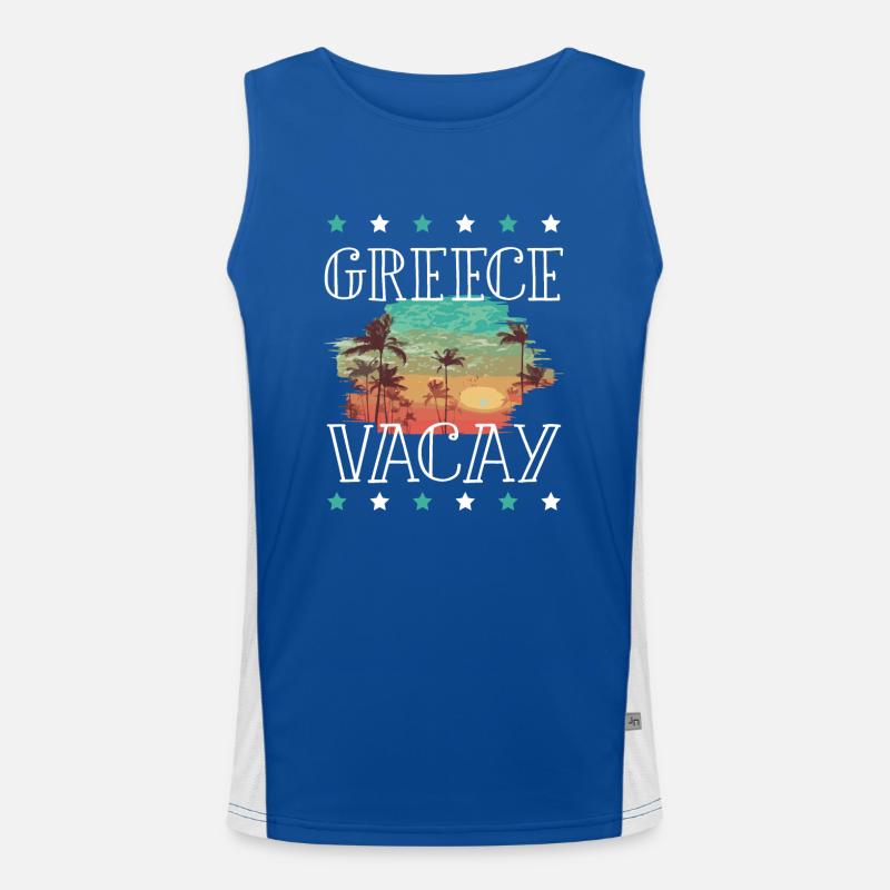 Grèce Vacances Débardeur respirant contrasté Homme 