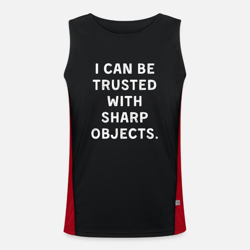 I can be trusted with sharb objects Funktionelles Kontrast-Tank Top für Männer 