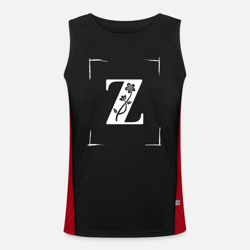 letter Z initial Men's Functional Contrast Tank Top 