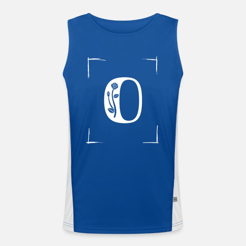 number 0 initial Men's Functional Contrast Tank Top 