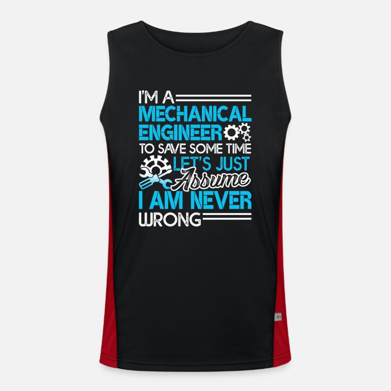 Mechanical Engineer I'm Never Wrong Men's Functional Contrast Tank Top 