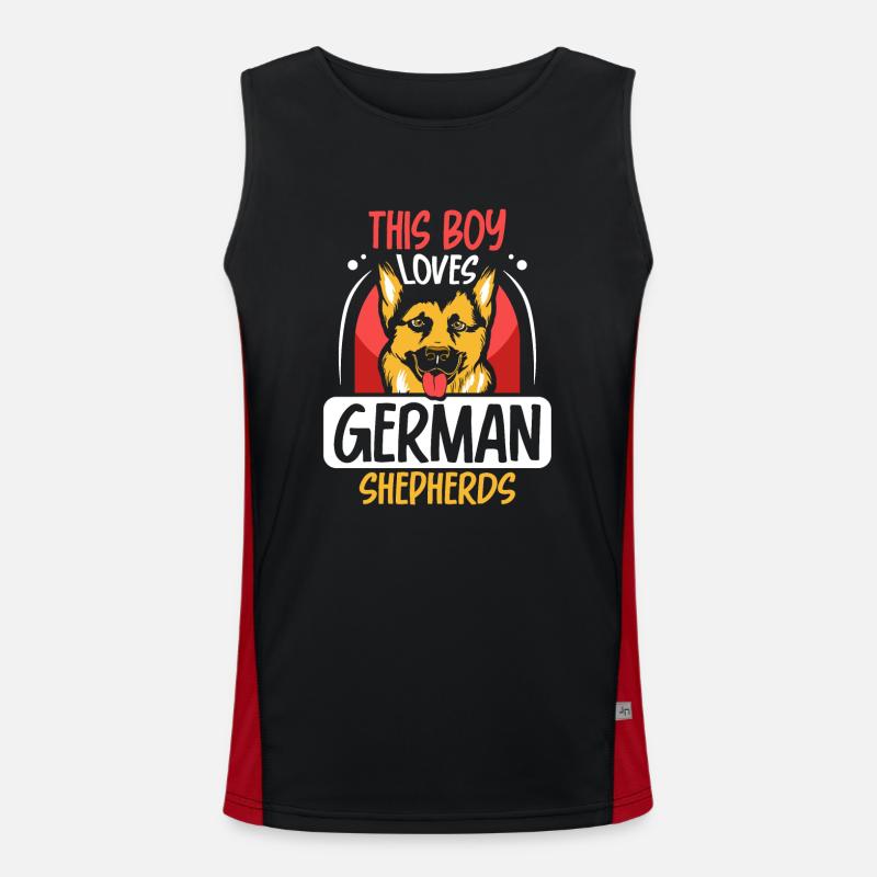 Dieser Junge Liebt Deutsche Schäferhunde Süß Hund Funktionelles Kontrast-Tank Top für Männer 