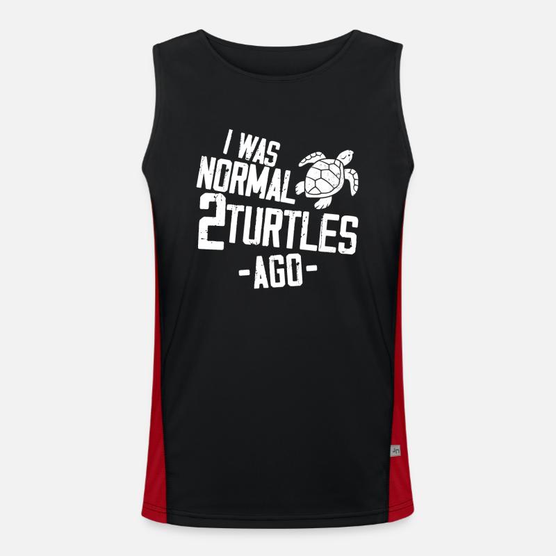 Sea Turtle Tortoise I Was Normal 2 Men's Functional Contrast Tank Top 