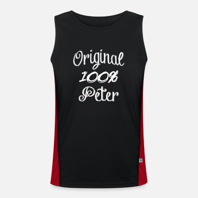 Original 100% Peter - Men's Functional Contrast Tank Top  - black/red