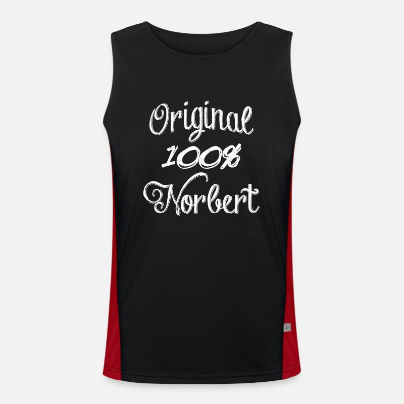 100% Original Norbert - Men's Functional Contrast Tank Top  - black/red
