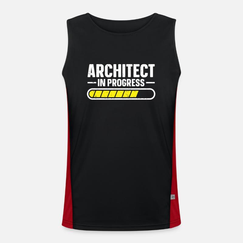 Architect's Gift, Architecture Lover - Men's Functional Contrast Tank Top - black/red