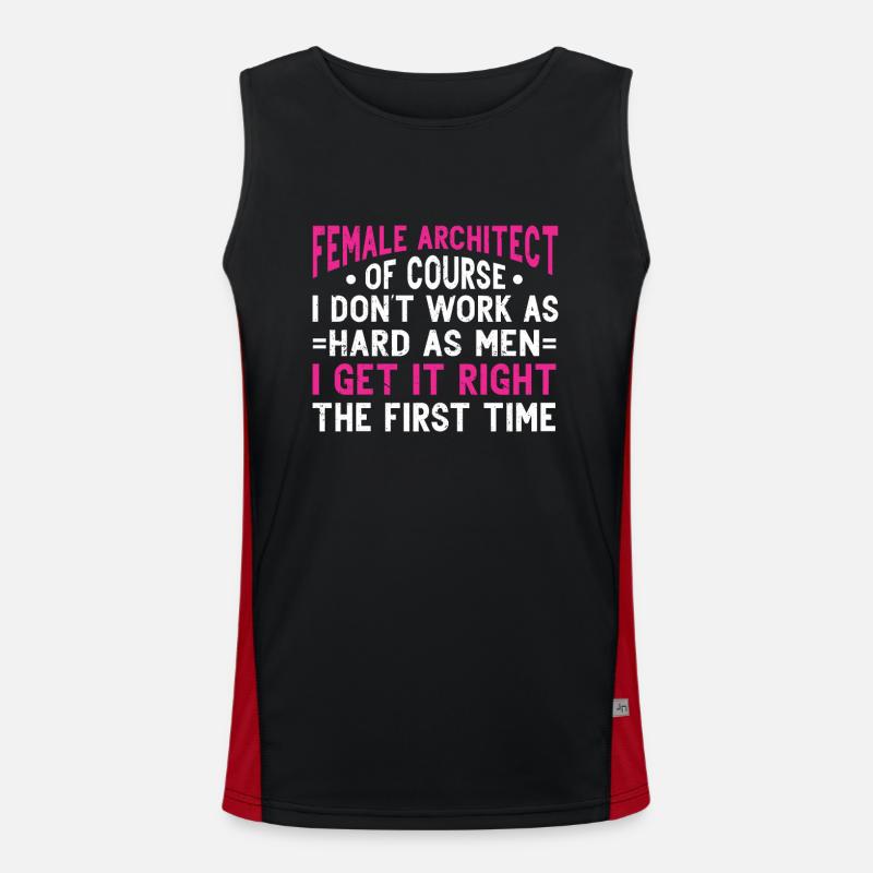 Architect's Gift, Architecture Lover - Men's Functional Contrast Tank Top - black/red
