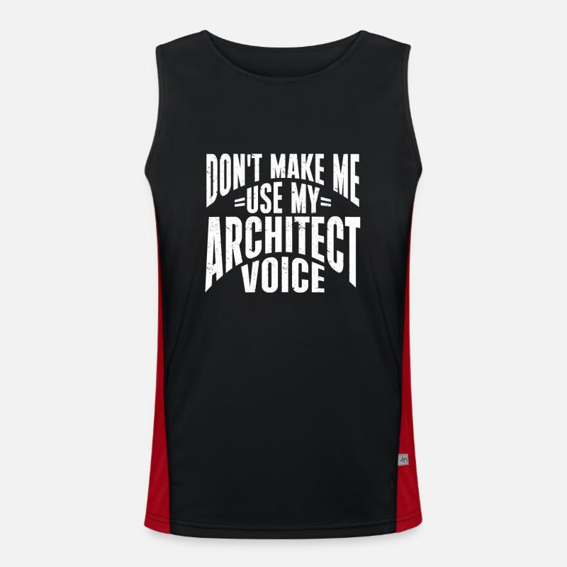 Architect's Gift, Architecture Lover - Men's Functional Contrast Tank Top  - black/red