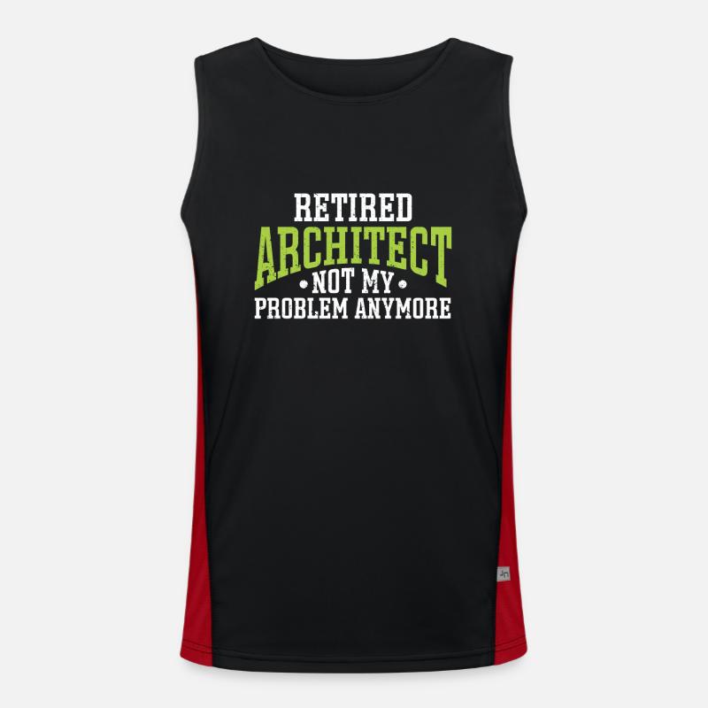 Architect's Gift, Architecture Lover - Men's Functional Contrast Tank Top  - black/red