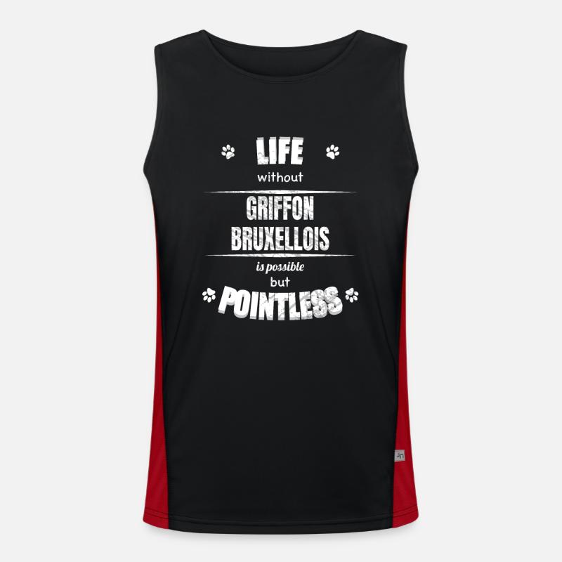 Life is possible pointless - Griffon Bruxellois Men's Functional Contrast Tank Top 