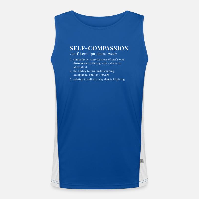 Mindfulness Saying Self Compassion Men's Functional Contrast Tank Top 