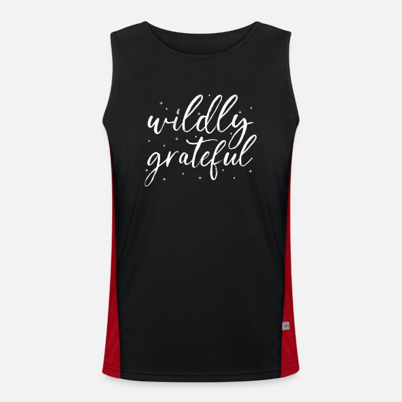 Achtsamkeit Spruch Unendlich dankbar Funktionelles Kontrast-Tank Top für Männer 