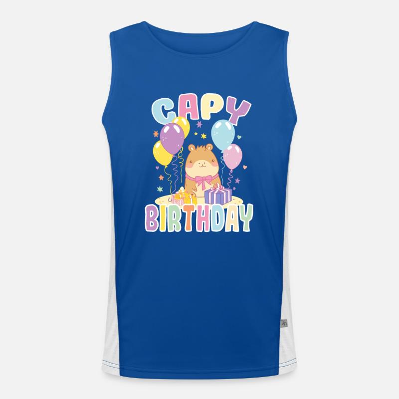 Capy Anniversaire Mignon Capybara Anniversaire Débardeur respirant contrasté Homme 
