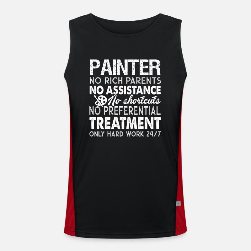 Painter Painter Hard Work - Men's Functional Contrast Tank Top - black/red