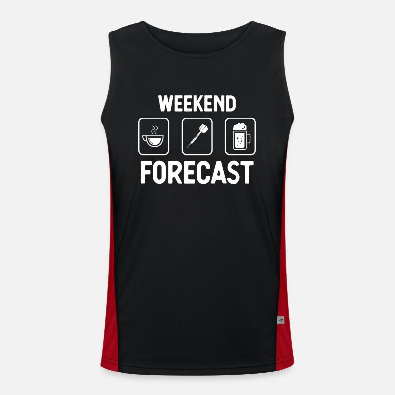 Weekend Forecast - Darts - - Men's Functional Contrast Tank Top - black/red