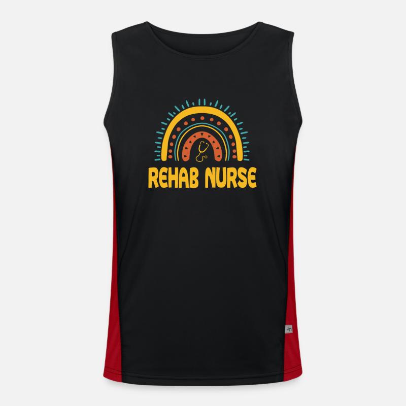 Rehab Nurse Boho Rainbow Men's Functional Contrast Tank Top 
