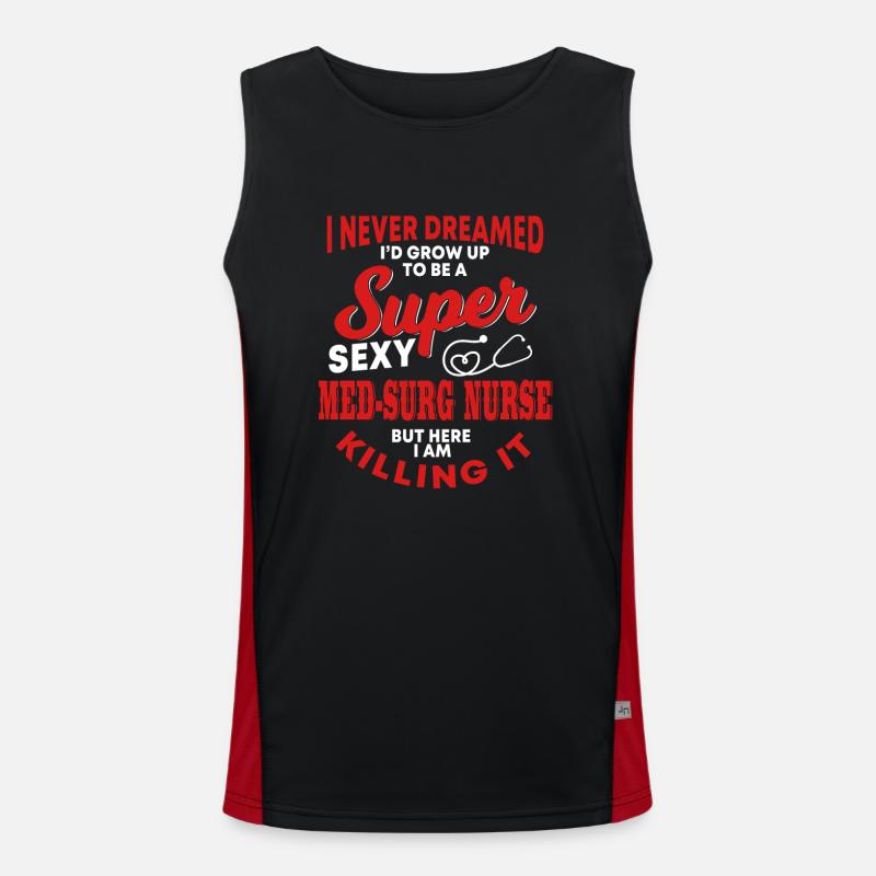 Medizinisch-chirurgische Krankenschwester Spruch Funktionelles Kontrast-Tank Top für Männer 