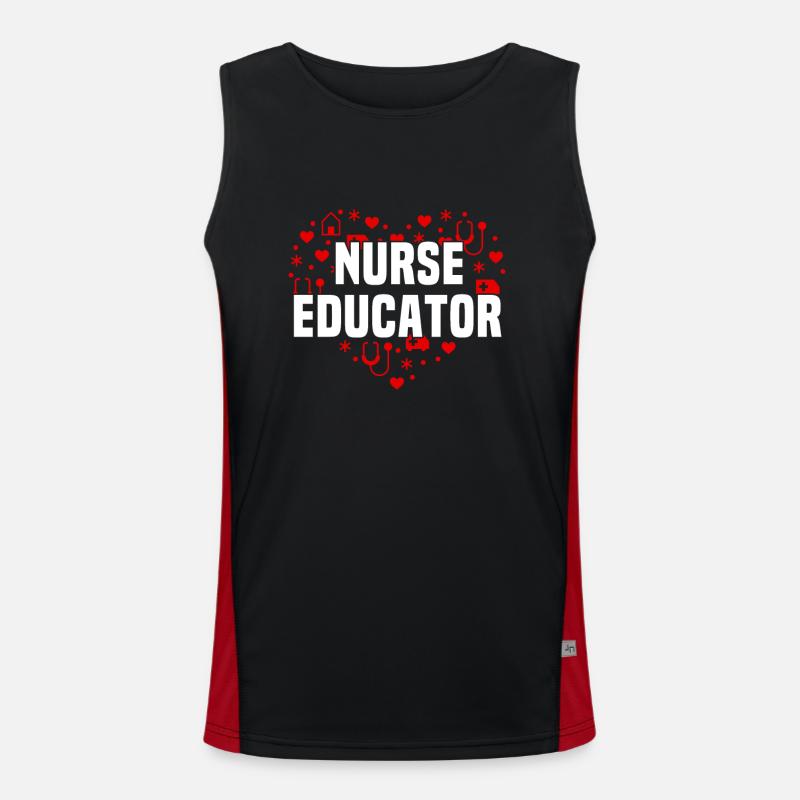 Nurse Instructor - Men's Functional Contrast Tank Top  - black/red