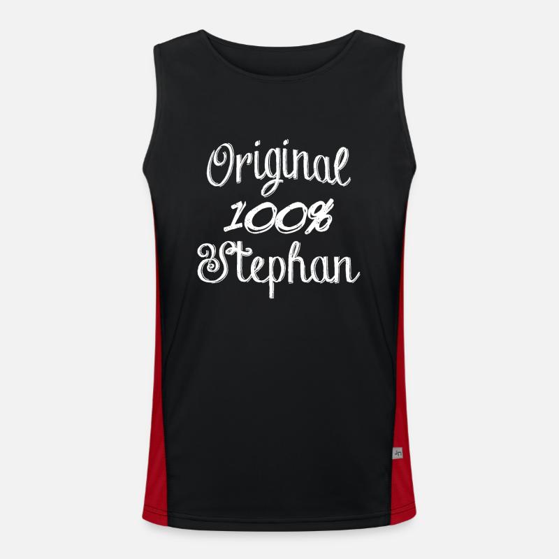 Original 100% Stephan - Men's Functional Contrast Tank Top - black/red