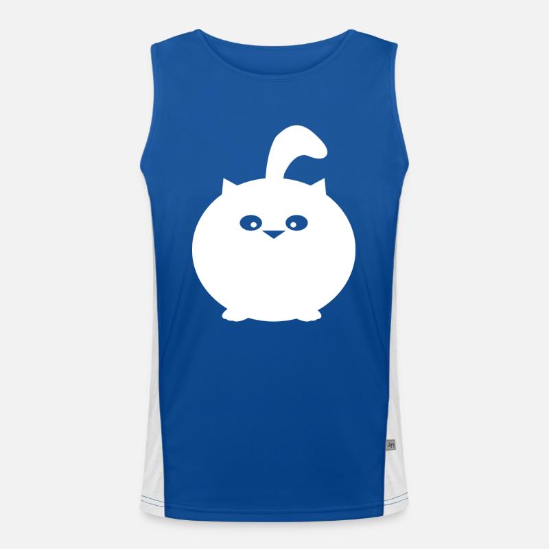 Chat rond épais, conception de chats drôles Débardeur respirant contrasté Homme 