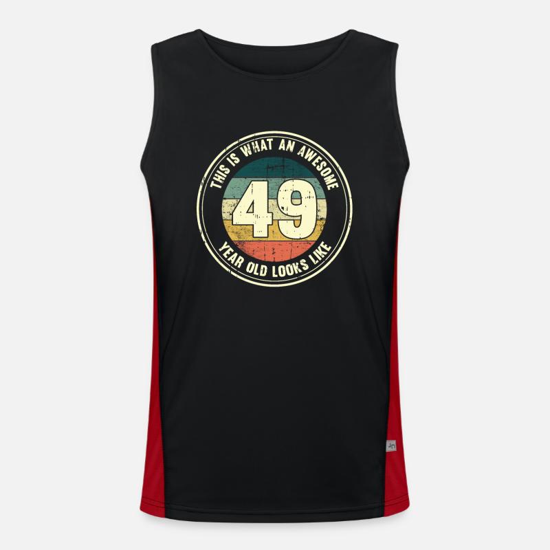 49. Geburtstag so sieht man mit 49 Retro Geschenk Funktionelles Kontrast-Tank Top für Männer 