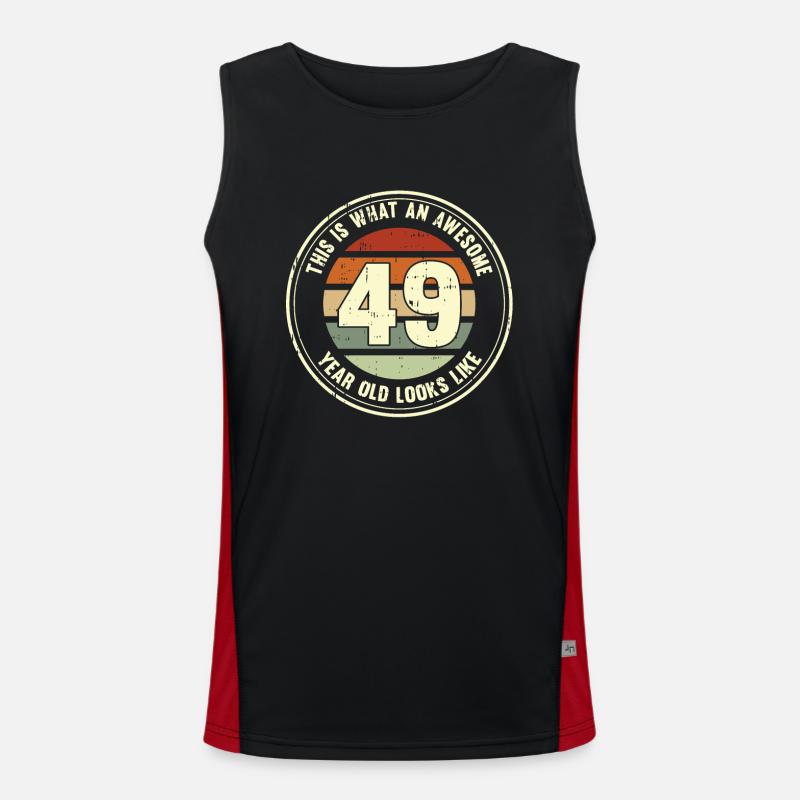 49. Geburtstag so sieht man mit 49 Retro Geschenk Funktionelles Kontrast-Tank Top für Männer 