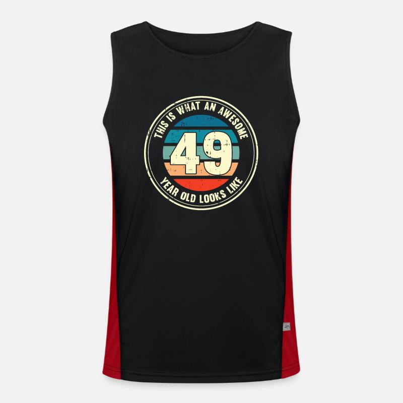 49. Geburtstag so sieht man mit 49 Retro Geschenk Funktionelles Kontrast-Tank Top für Männer 