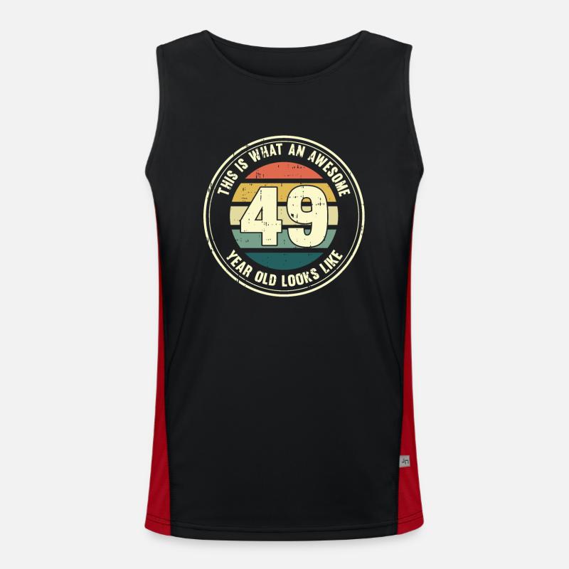 49. Geburtstag so sieht man mit 49 Retro Geschenk Funktionelles Kontrast-Tank Top für Männer 