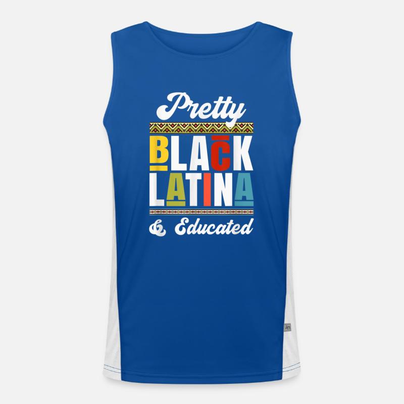 Gebildete schwarze Latinx Afro Latina Pride Geschenk Funktionelles Kontrast-Tank Top für Männer 