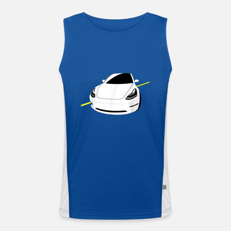 Elektroauto, Drive The Future, Null Emissionen Funktionelles Kontrast-Tank Top für Männer 