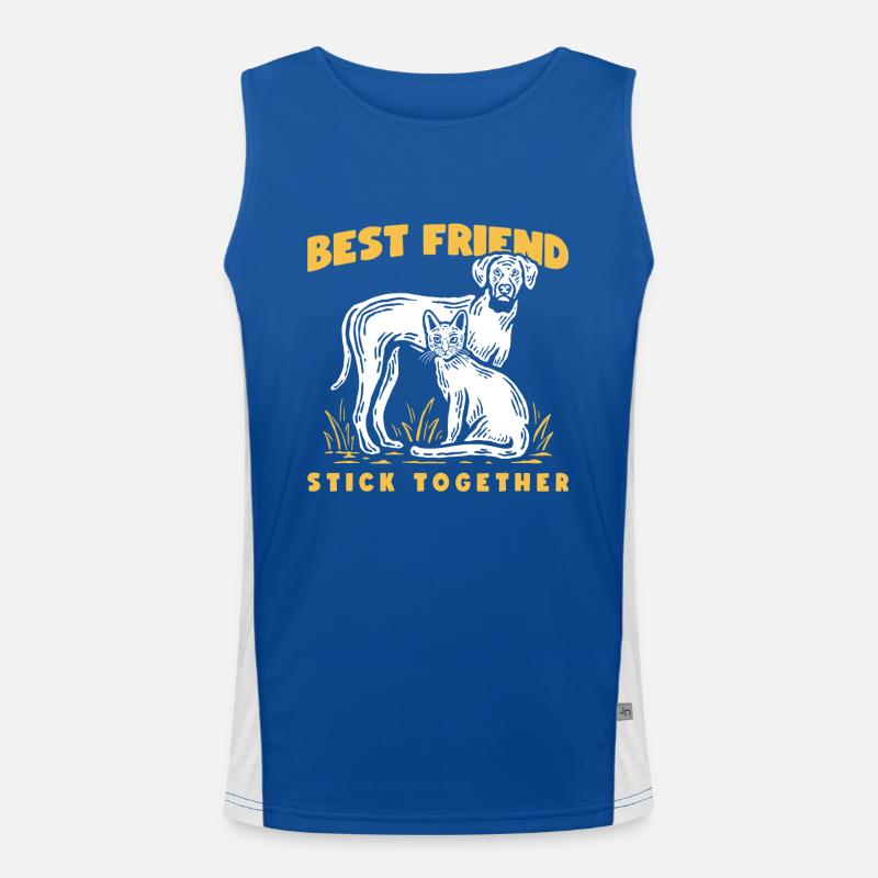 Katze und Hund Funktionelles Kontrast-Tank Top für Männer 
