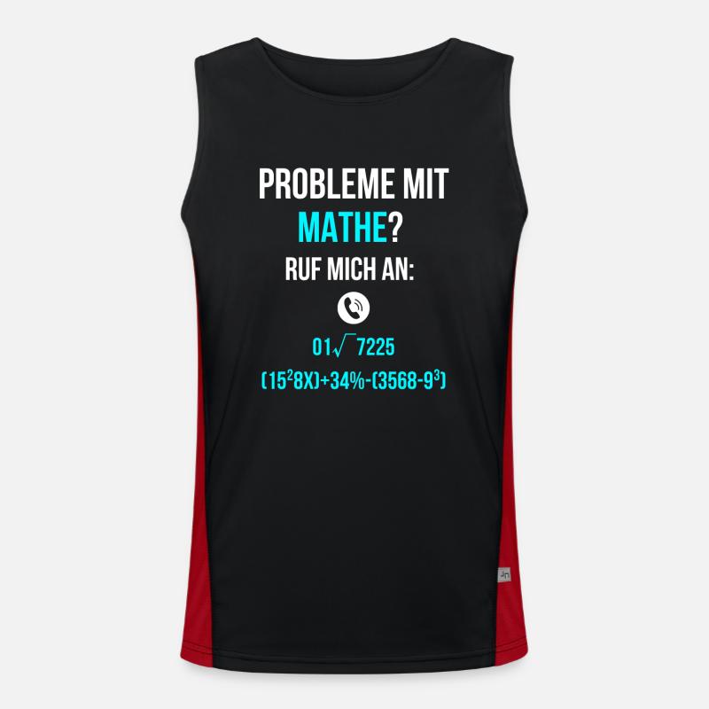 Probleme mit Mathe lernen Spruch Funktionelles Kontrast-Tank Top für Männer 