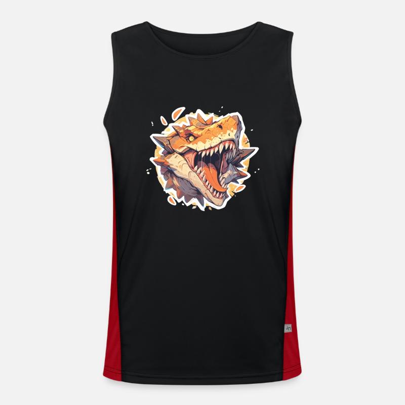 Dinosaurier TRex Funktionelles Kontrast-Tank Top für Männer 