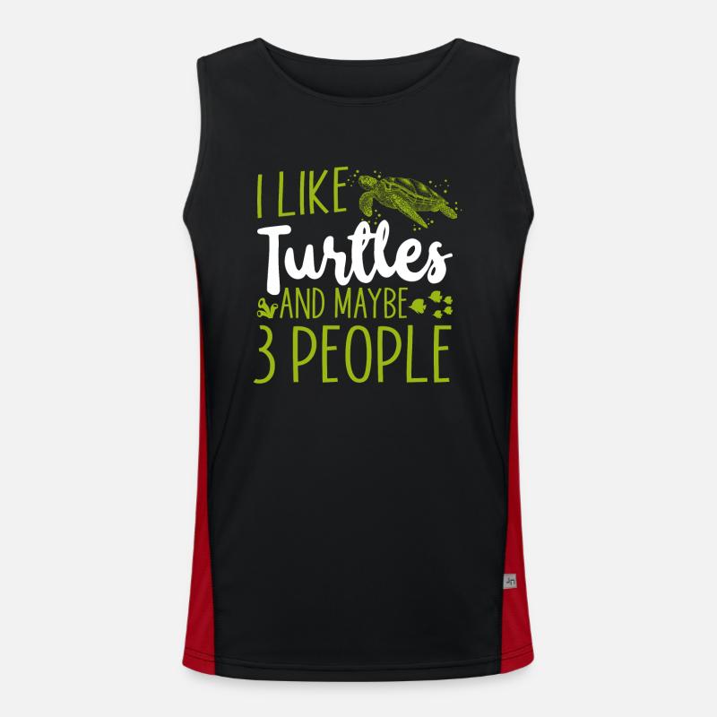 Sea Turtle Tortoise I Like Turtles Men's Functional Contrast Tank Top 