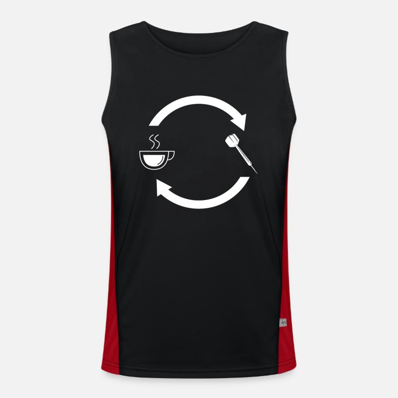 Loading the Arrows - Coffee - Darts - - Men's Functional Contrast Tank Top - black/red