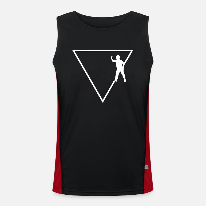 Line-Triangle - Dart Player - - Men's Functional Contrast Tank Top - black/red